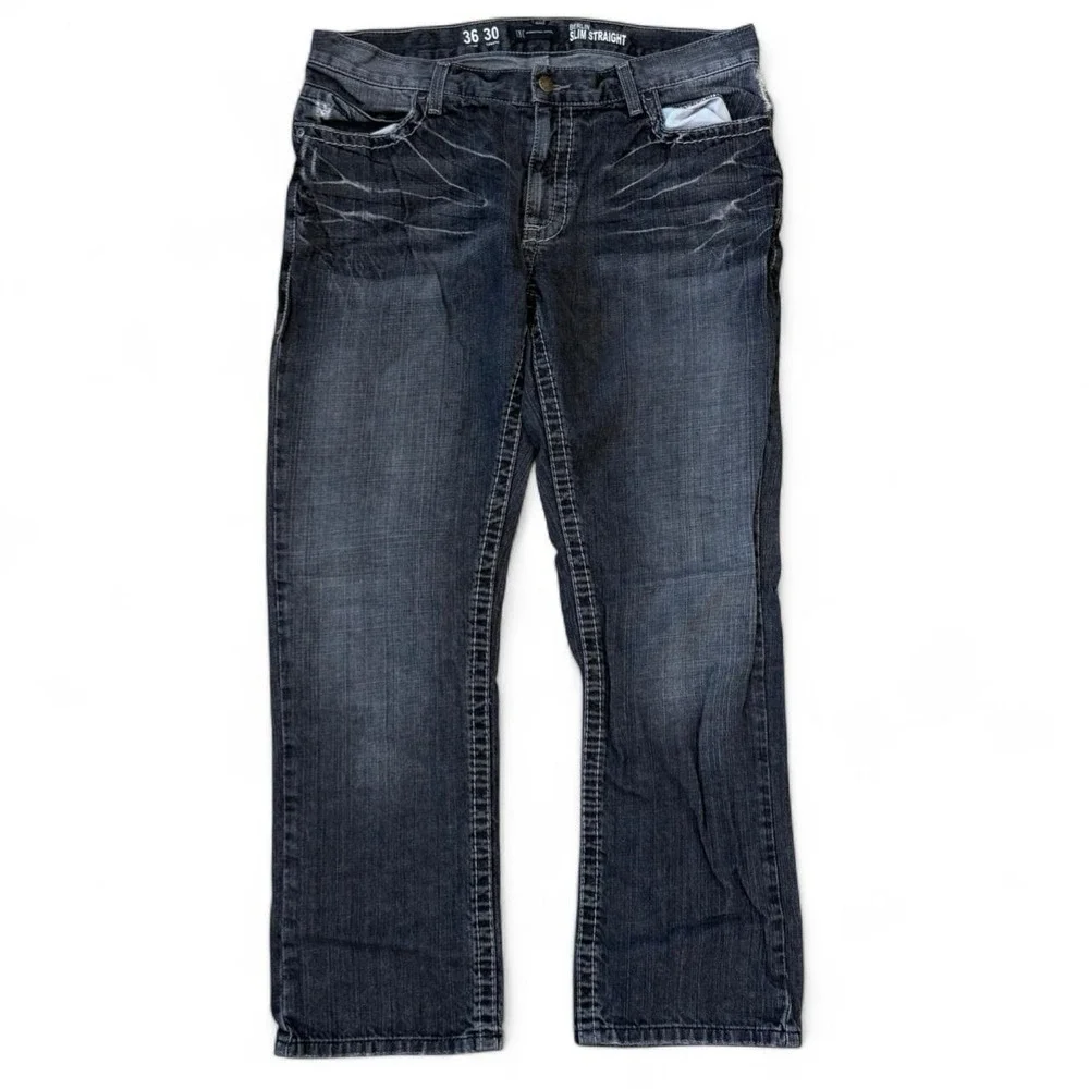 Vintage INC Faded Wash Black Jeans Men's 36x30 Grunge Distressed Punk Denim Y2K